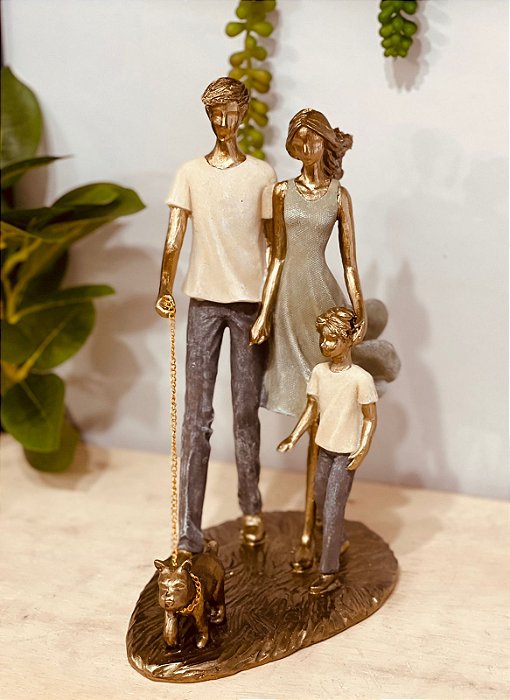 Estatueta - Familia com Pet
