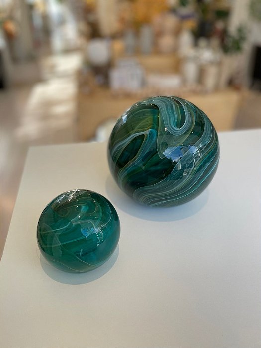 Bola de vidro decorativa verde