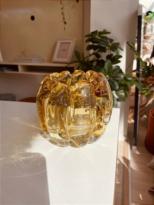 Vaso Decorativo Murano amarelado