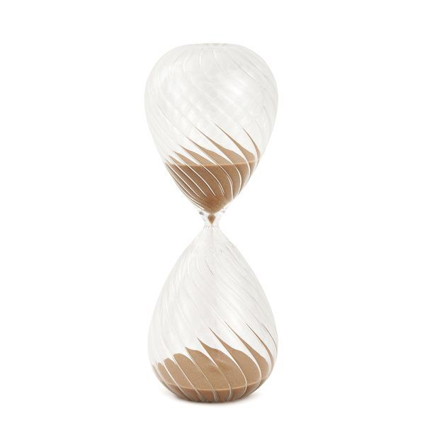 Ampulheta em vidro estilizada terracota 60 minutos