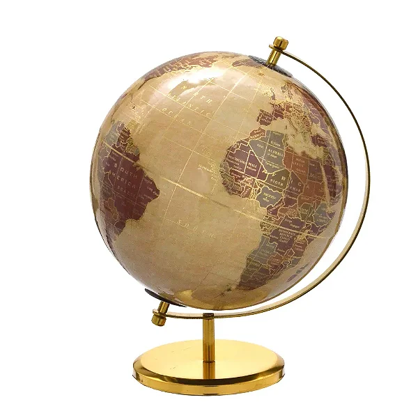 GLOBO DECORATIVO MARRROM E DOURADO 34CM