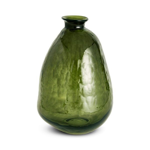 VASO BEXIGA VERDE EM VIDRO 31cm