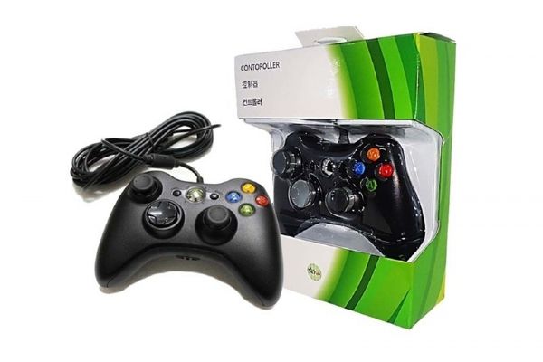 Controle Compatível com Xbox 360 PC Com Fio Branco Usb Computador