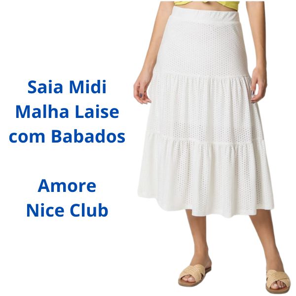 Saia Midi em Malha Laise Amore Nice Club - Franville Store