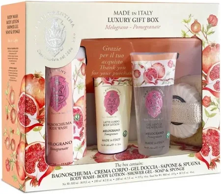 La Florentina Kit Spa Pomegranate Sabonete Líquido + Sabonete + Loção + Gel + Esponja
