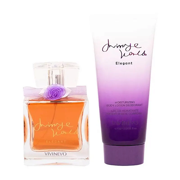 Kit Mirage World Elegant 100ml + Hidratante 150ml Vivinevo Eau de Parfum - Perfume Feminino