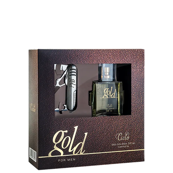 Kit Gold Ciclo Cosméticos Masculino - Deo Colônia 50ml + Canivete