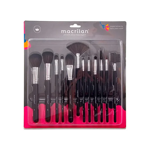 Kit Macrilan Pincéis KP9-1A (12 Produtos)