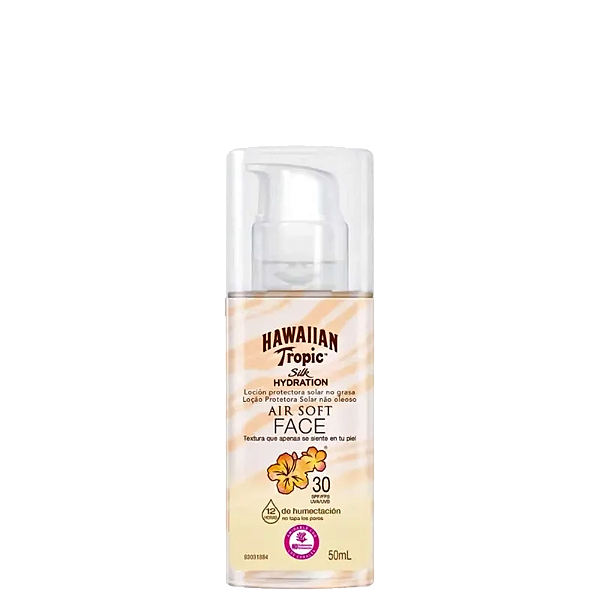 Loção Protetor Solar Hawaiian Tropic Air Soft Face FPS30 50ml