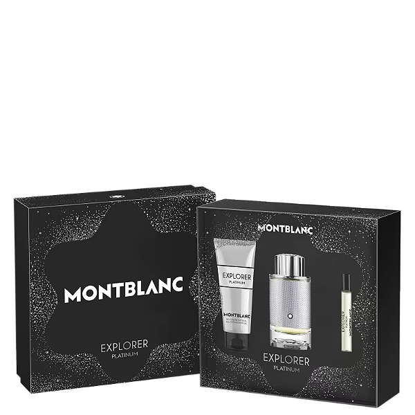 Kit Explorer Platinum Montblanc Masculino Eau de Parfum 100ml + Gel de Banho 100ml + Travel Size 7,5ml