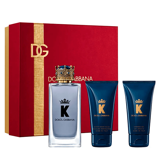 Kit K By Dolce & Gabbana Eau de Toilette Masculino 100ml + Pós Barba 50ml + Gel de Banho 50ml