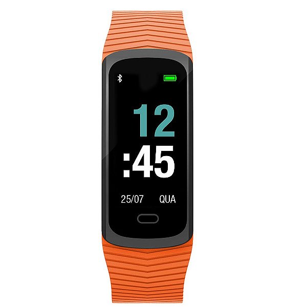 Relógio Mormaii Smart Fit GPS Pulseira Esportiva Laranja MOB3AA/8L