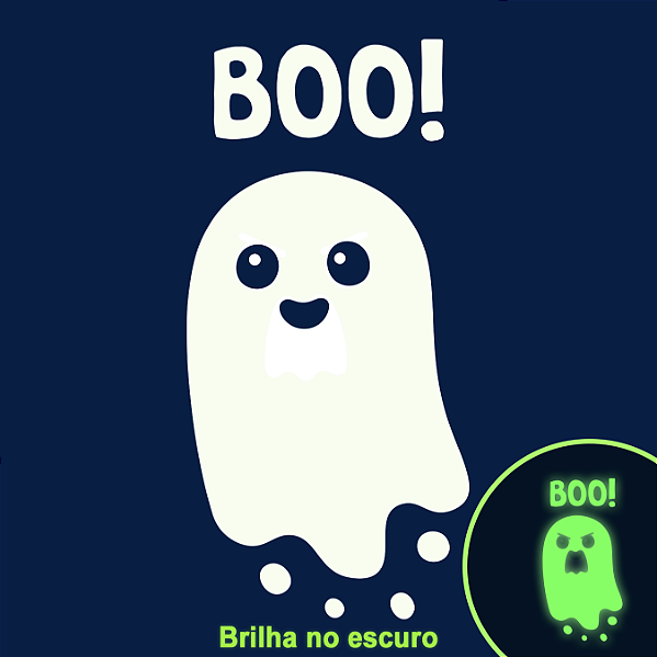 Camiseta - Fantasma Boo! (Brilha no Escuro)