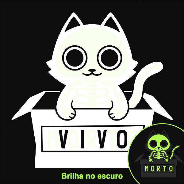 Camiseta - Gato de Schrodinger (Brilha no Escuro)