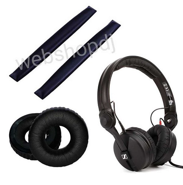 Kit Ear Pad + Headband Sennheiser HD25 Black (almofada de reposição) importado