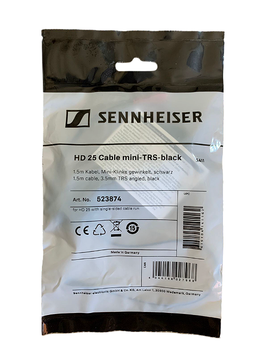 Cabo Sennheiser HD25 Original Conector Angular 1.5m