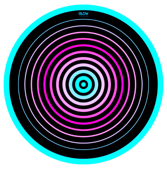 Slipmat Glowtronics Circle com UV/Blacklight Ativado (importado) O PAR