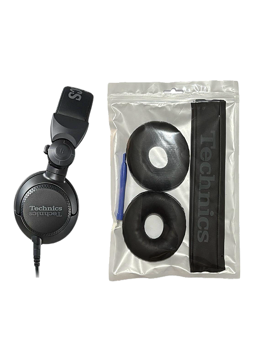 Kit de Reposição Fone Technics EAH1200 1200 1210 Almofadas | Headband | Couro ecológico