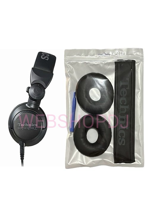 Kit de Reposição para fone Technics EAH1200 | RPDJ1200 (Headband + Earpads) couro ecológico
