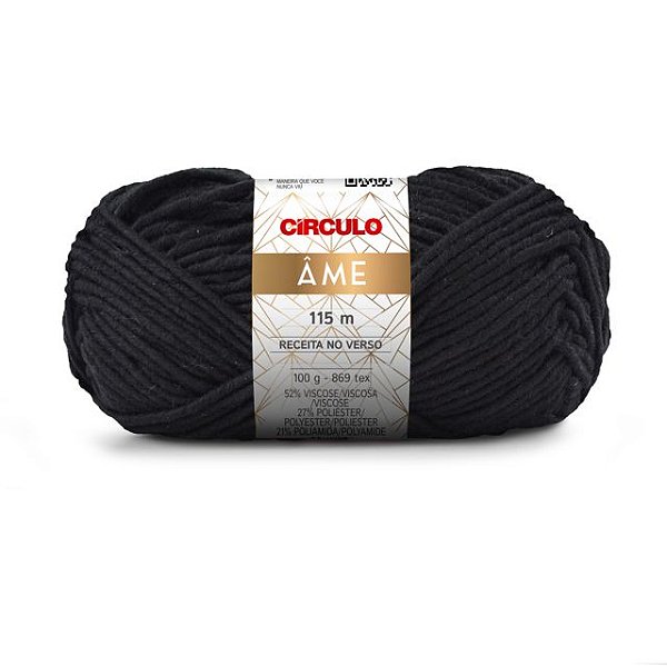 Lã Âme Círculo 100g 8990 Preto