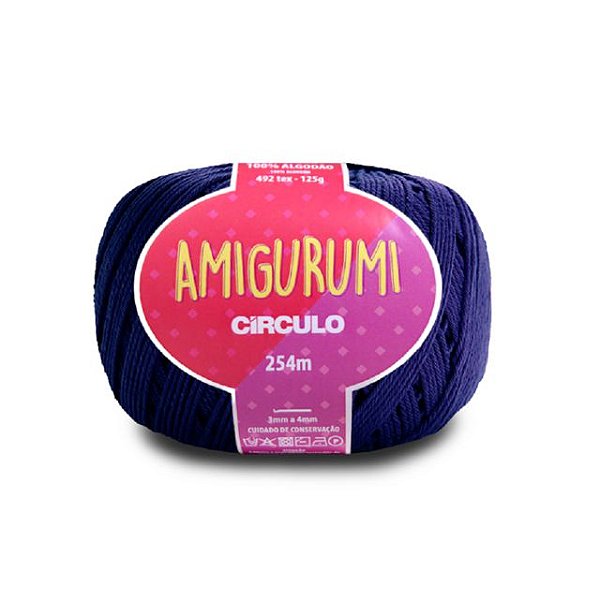 Linha Amigurumi Círculo 254m Cor 2856 Anil Profundo
