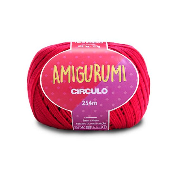 Linha Amigurumi Círculo 254m Cor 3611 Rubi