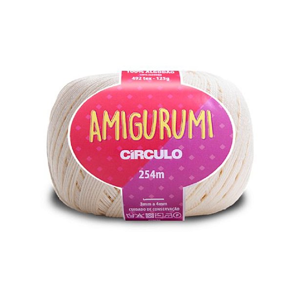 Linha Amigurumi Círculo 254m Cor 8176 Off- White