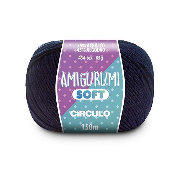 Linha Amigurumi Soft Círculo 150m Cor 2401 Anil Profundo
