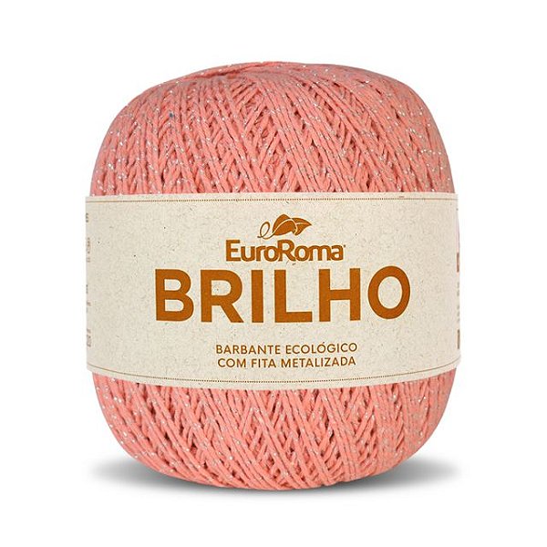 Barbante EuroRoma Brilho Prata 406m 700 Salmão