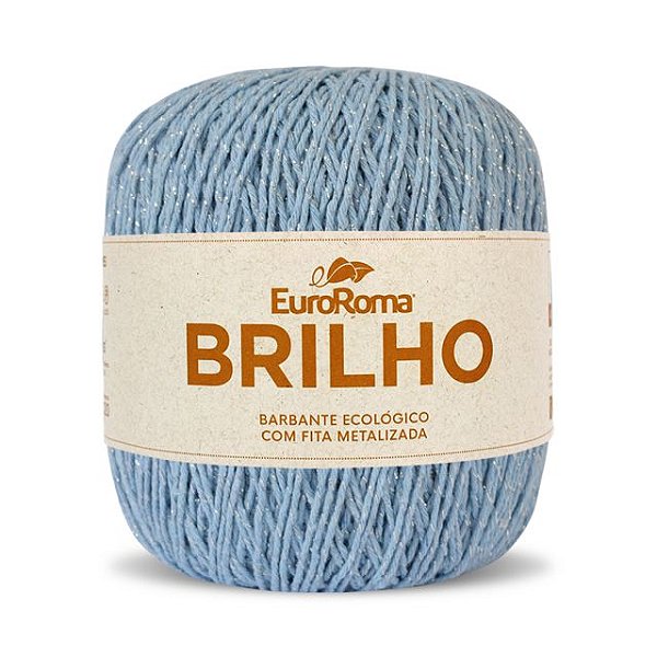 Barbante EuroRoma Brilho Prata 406m 900 Azul Bebê