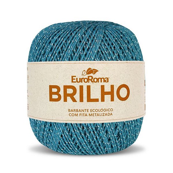 Barbante EuroRoma Brilho Prata 406m 902 Azul Petróleo
