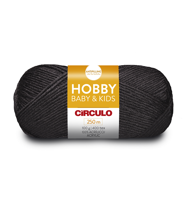 Lã Hobby Baby e Kids Círculo 250m 940 Preto