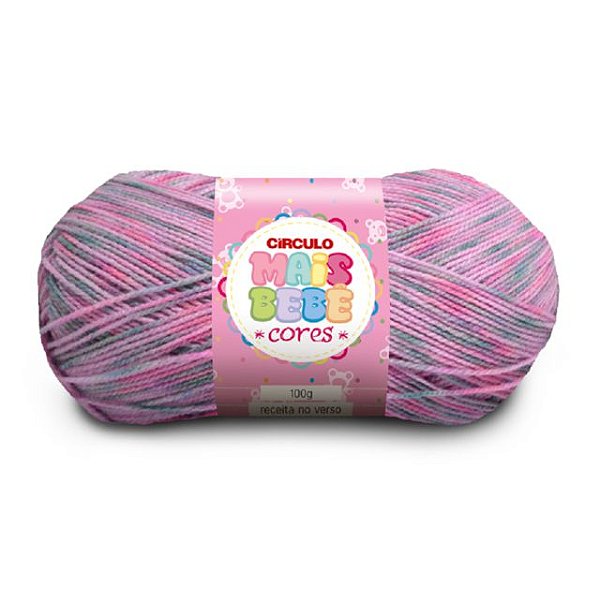 Lã Mais Bebe Cores Circulo 500m Cor 9072 Rosa Inca