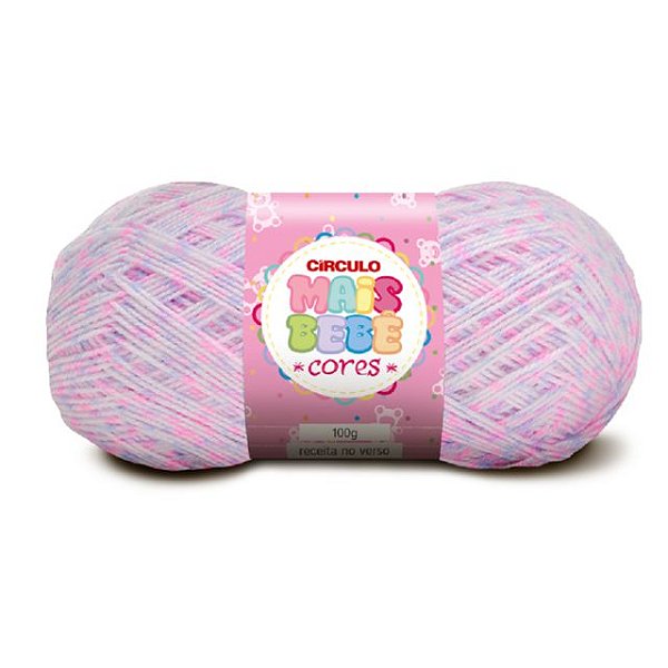 Lã Mais Bebe Cores Circulo 500m Cor 9096 Flor de Maio