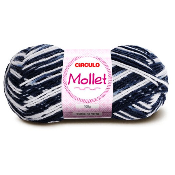 Lã  Mollet 100g Círculo 200m Cor 9016 Zebra