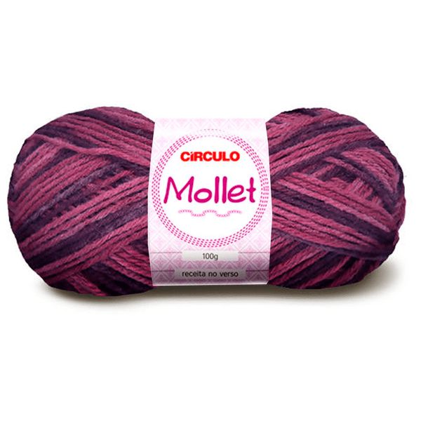 Lã Mollet 100g Círculo 200m Cor 9213 Malbec