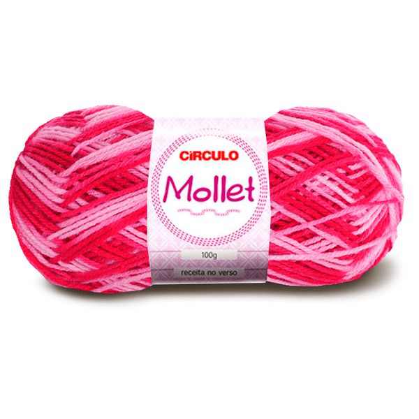 Lã Mollet 100g Círculo 200m Cor 9427 Flor