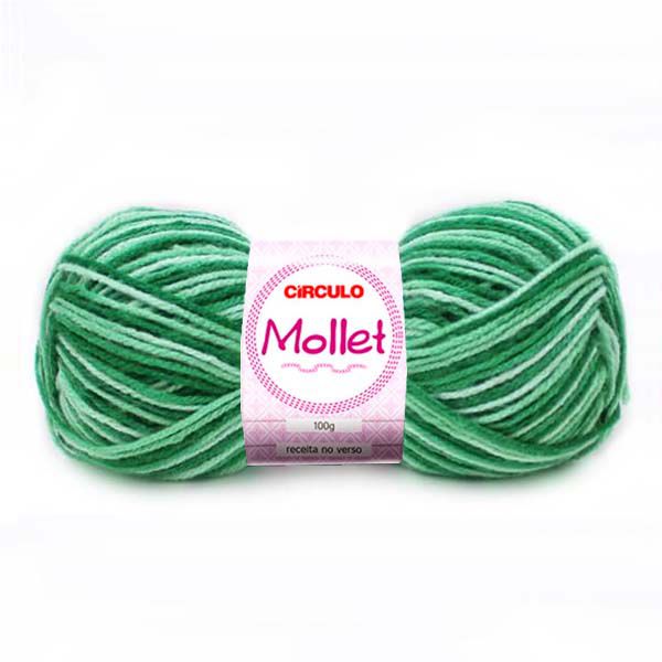 Lã  Mollet 100g Círculo 200m Cor 9440 Quartzo Verde