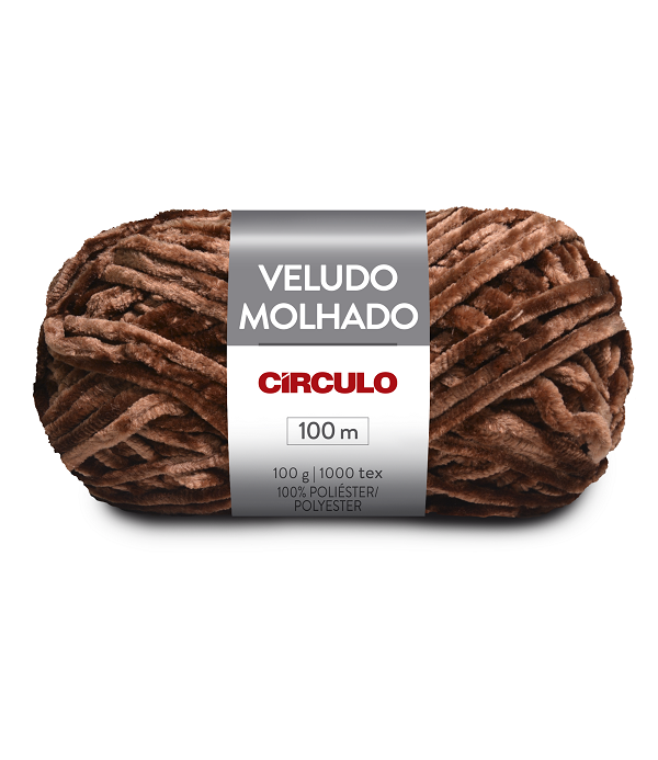 Lã Veludo Molhado 100g 100m 100% Poliéster Marca Círculo 854 Cor Chocolate