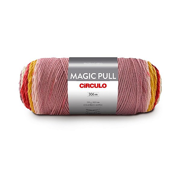 Lã Magic Pull 200g 306m 100% Acrílico Marca Círculo 9928 Amor de Ouro
