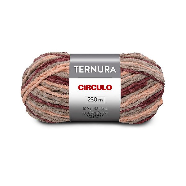 Lã Ternura 100g 230m 100% Poliéster Marca Círculo 9697 Goiabada