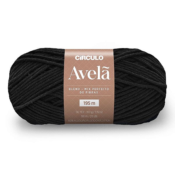 Lã Avelã 100g Marca Circulo Cor 8990 Preto