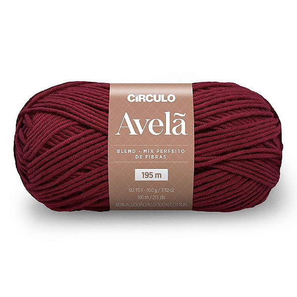 Lã Avelã 100g Marca Circulo Cor 3491 Rota do Vinho