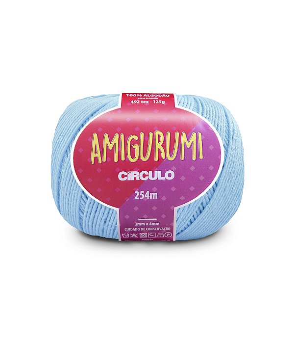 Linha Amigurumi Círculo 254m Cor 2012 Azul-Candy
