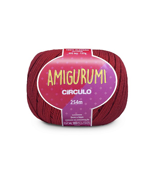 Linha Amigurumi Círculo 254m Cor 3402 Vermelho-Círculo