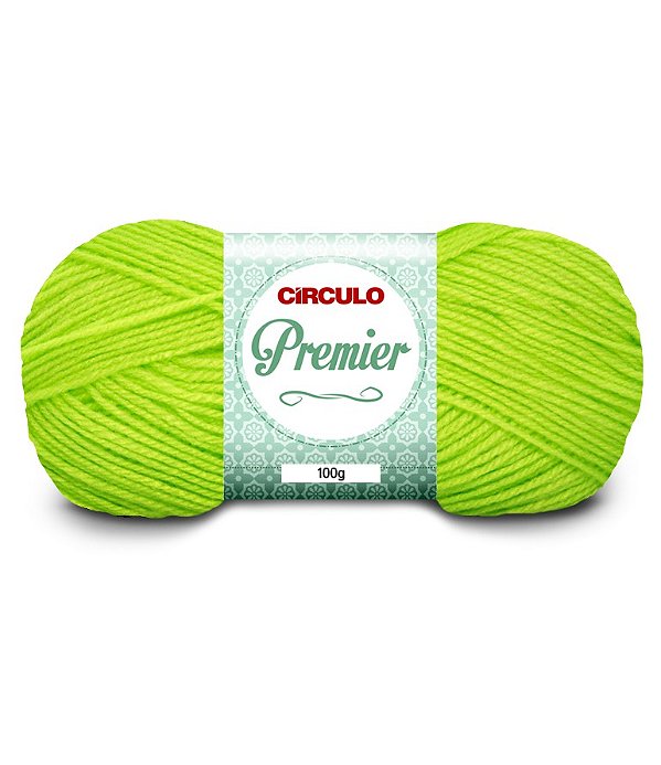 Lã Premier 100g 283m 100% Acrílico Marca Círculo Cor 5583 VERDE-LIMÃO