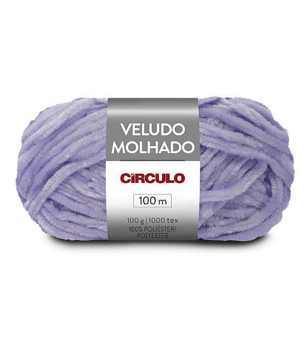 Lã Veludo Molhado 100g 100m 100% Poliéster Marca Círculo 6570 Cor Lavanda