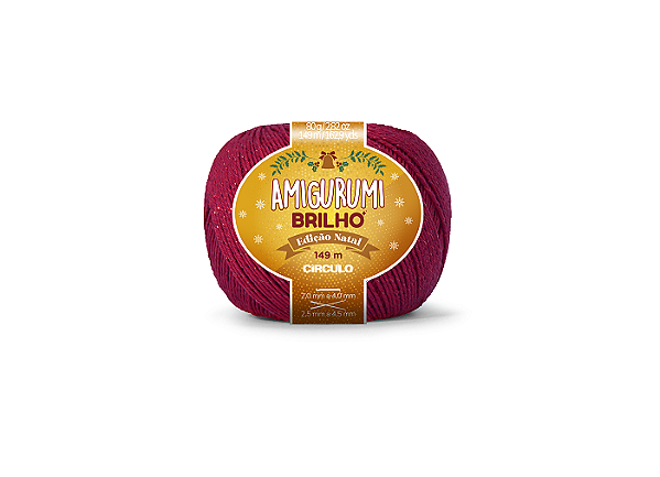 Linha Amigurumi Brilho Círculo 149m Cor 3528 Carmin
