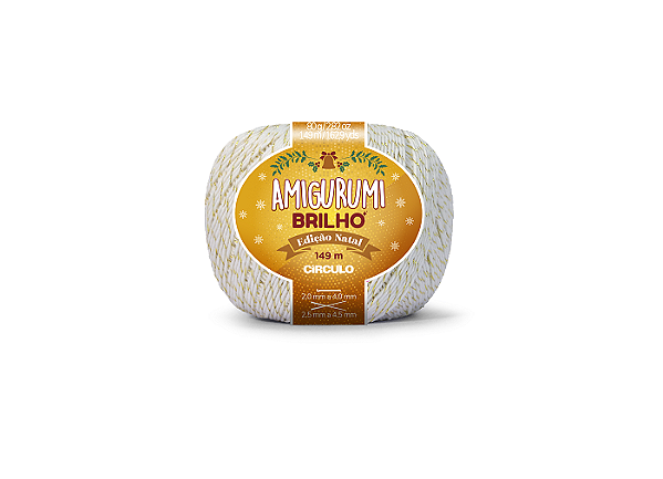 Linha Amigurumi Brilho Círculo 149m Cor 8001 Branco