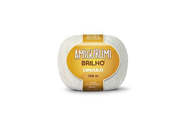 Linha Amigurumi Brilho Círculo 149m Cor 8121 Floco de Neve